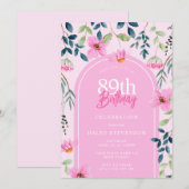 Roze Bloemige Wilde Bloem Meisjesachtige Elegante  Kaart (Voorkant / Achterkant)