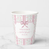 Roze Bloemige Wilde Bloemen Coquette Papieren Bekers (Achterkant)