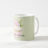 Roze Bloemige Witte Crème Cupcake Koffiemok (Voorkant rechts)