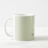 Roze Bloemige Witte Crème Cupcake Koffiemok (Links)