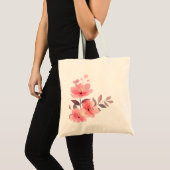 Roze bloemige zachte bloeiende patroon tas (Voorkant (product))