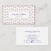  roze bloemige zoete erwten Waterverf Unique Visitekaartje (Voorkant / Achterkant)