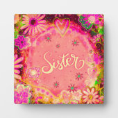  roze bloemige zusje-inspiratie fotoplaat (Voorkant)