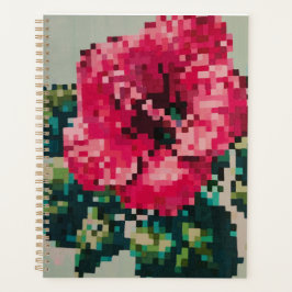 Roze bloemillustratie planner
