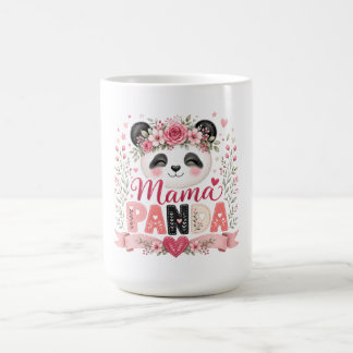 Roze bloemillustratie van Mama Panda Moederschap Koffiemok