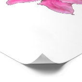 Roze bloemillustratie witte bloem poster (Hoek)