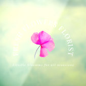 Roze bloemist zakelijke waterverf raamsticker (Vel 3)