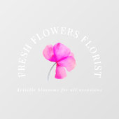 Roze bloemist zakelijke waterverf raamsticker (Vel)