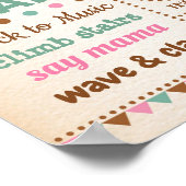 Roze bloemisterig bosmeisje 1e verjaardag mijlpaal poster (Hoek)