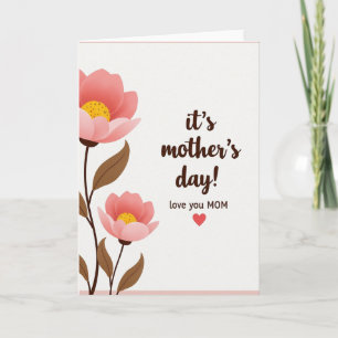 Roze bloemkaart met liefde kaart