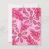 Roze bloemkaarten met bedankbericht, sjabloon (Voorkant)