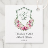 Roze Bloemkam bruiloft Dank u Bedankjes Labels (Achterkant)