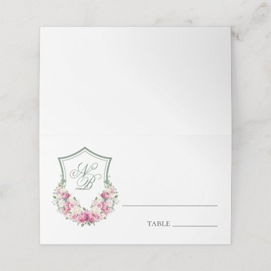 Roze Bloemkam Trouwplaats Kaart Plaatskaartje (Buitenkant ongevouwen)