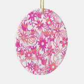 ROZE BLOEMKANT KERAMISCH ORNAMENT (Rechts)