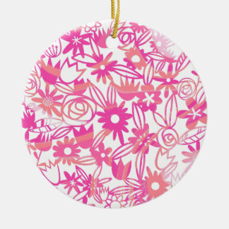 ROZE BLOEMKANT KERAMISCH ORNAMENT