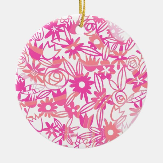 ROZE BLOEMKANT KERAMISCH ORNAMENT (Voorkant)