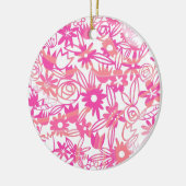 ROZE BLOEMKANT KERAMISCH ORNAMENT (Links)