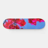 Roze bloemkarton persoonlijk skateboard (Horizontaal)