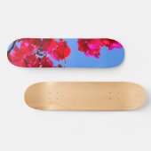 Roze bloemkarton persoonlijk skateboard (Horizontaal)