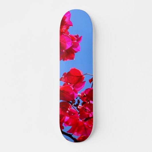 Roze bloemkarton persoonlijk skateboard (Voorkant)