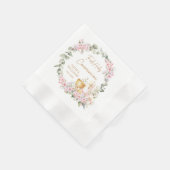 Roze Bloemkelk Eerste Heilige Communie  Servet (Hoek)
