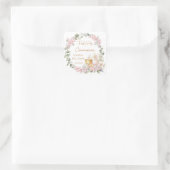 Roze Bloemkelk Eerste Heilige Communie Sticker (Tas)