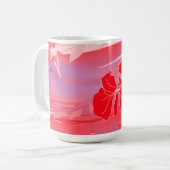 Roze bloemkeramiek mok (Voorkant links)