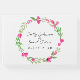 Roze bloemklep, leeuwerend bruin huwelijk gastenboek