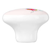 Roze bloemkleurig bloemkunstontwerp keramische knop (Zijkant)