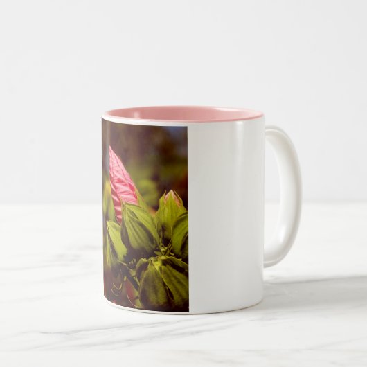 Roze bloemknop foto Mok (Voorkant rechts)