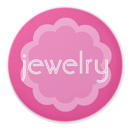 Roze bloemknop van de juwelenorganisatie keramische knop (Voorkant)