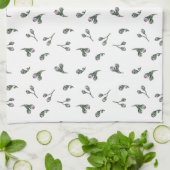 Roze bloemknoppen, aquarelpatroon theedoek (Gevouwen)