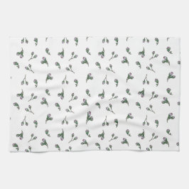 Roze bloemknoppen, aquarelpatroon theedoek