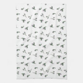 Roze bloemknoppen, aquarelpatroon theedoek (Verticaal)