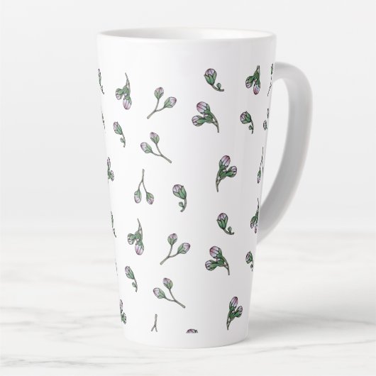 Roze bloemknoppen latte mok (Rechterhoek)