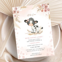 Roze Bloemkoe Baby Shower