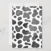 Roze bloemkoe met koeienprint uitnodiging (Achterkant)