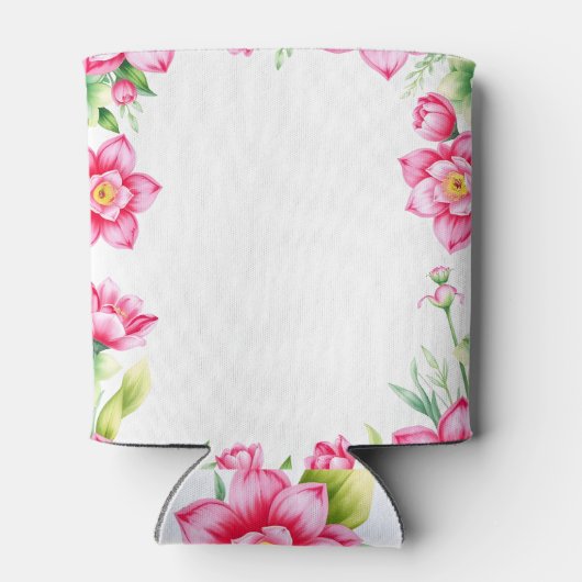 Roze Bloemkoeler Blikjeskoeler (Achterkant)