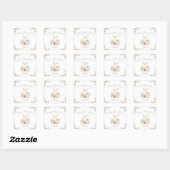 Roze bloemkonijn Baby Shower Vierkante Sticker (Vel)