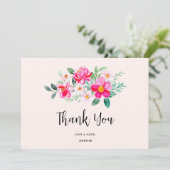 roze bloemkool bedankkaart (Staand voorkant)