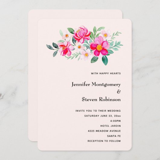  roze bloemkool Bouquet Weddenschap Kaart (Voorkant / Achterkant)