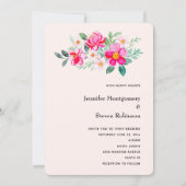  roze bloemkool Bouquet Weddenschap Kaart (Voorkant)