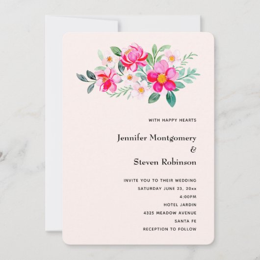  roze bloemkool Bouquet Weddenschap Kaart (Voorkant)