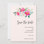  roze bloemkool Bouquet Weddenschap Save The Date (Voorkant)