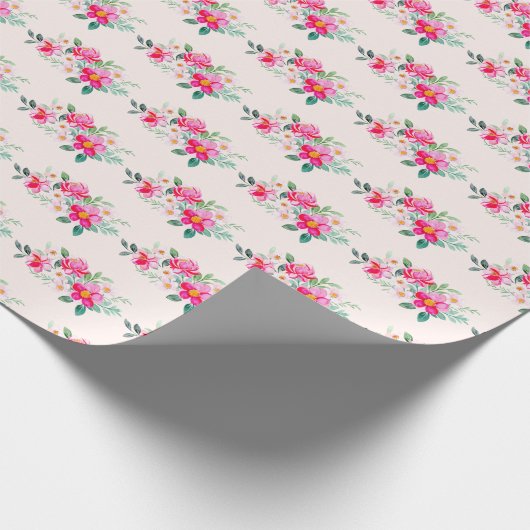 roze bloemkool cadeaupapier (Hoek)