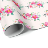 roze bloemkool cadeaupapier (Rol Hoek)