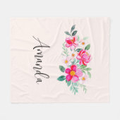  roze bloemkool fleece deken (Voorkant (Horizontaal))