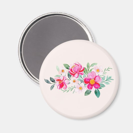  roze bloemkool magneet (Voorkant / Achterkant)