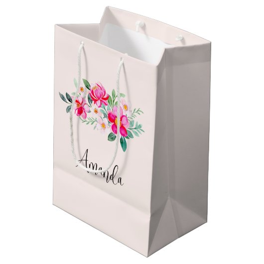  roze bloemkool medium cadeauzakje (Achterkant Gekanteld)