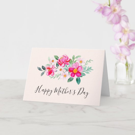 roze bloemkool Moederdag Kaart (Orchidee)